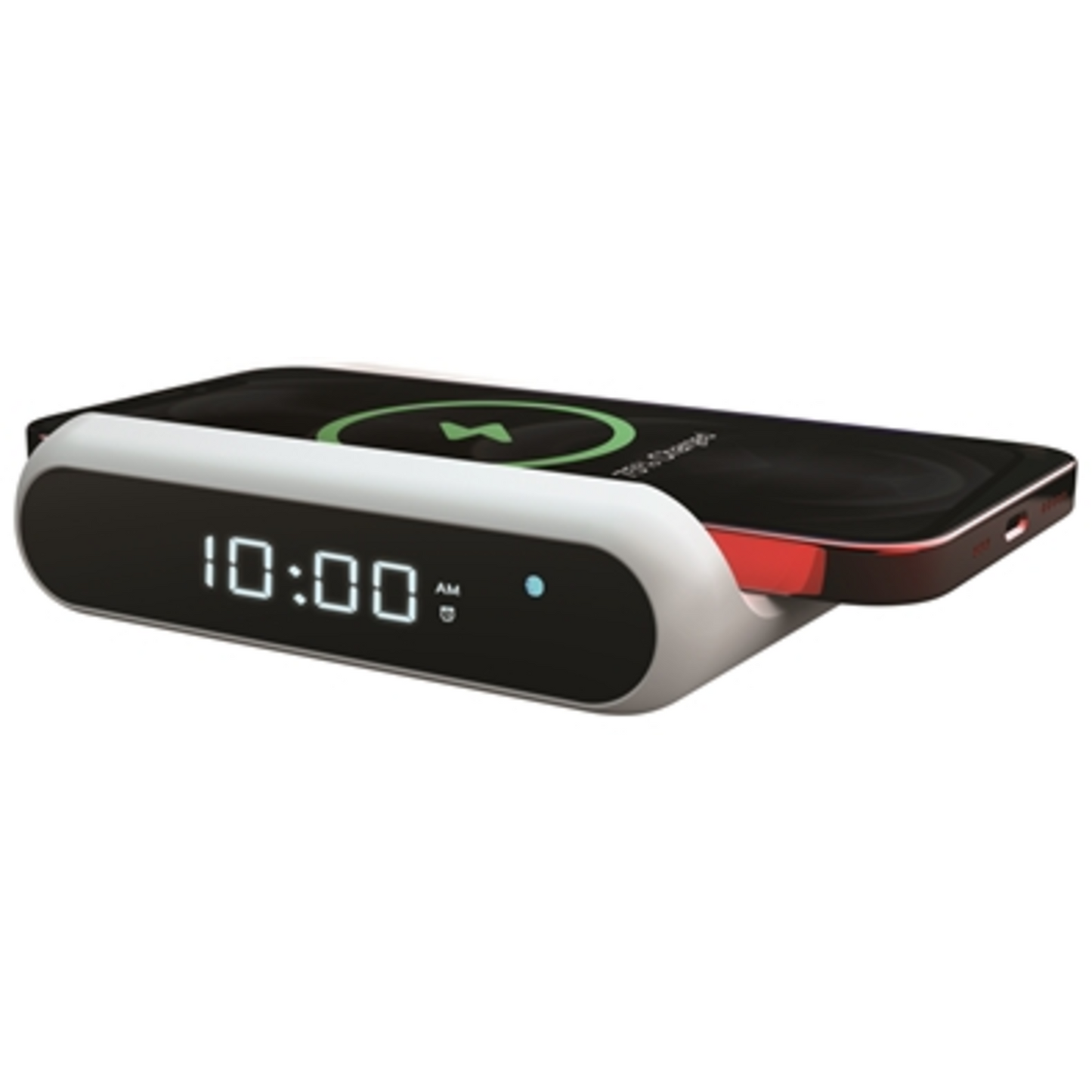 WIRELESS CHARGING CLOCK, WHITE