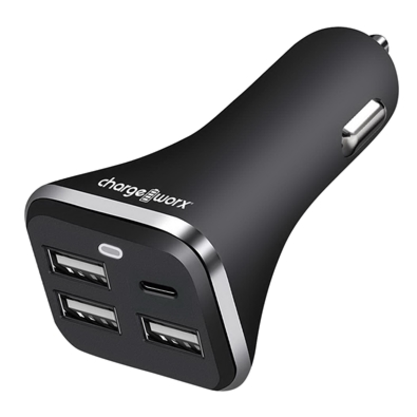 4 PORT USB CAR CHARGER, BLACK