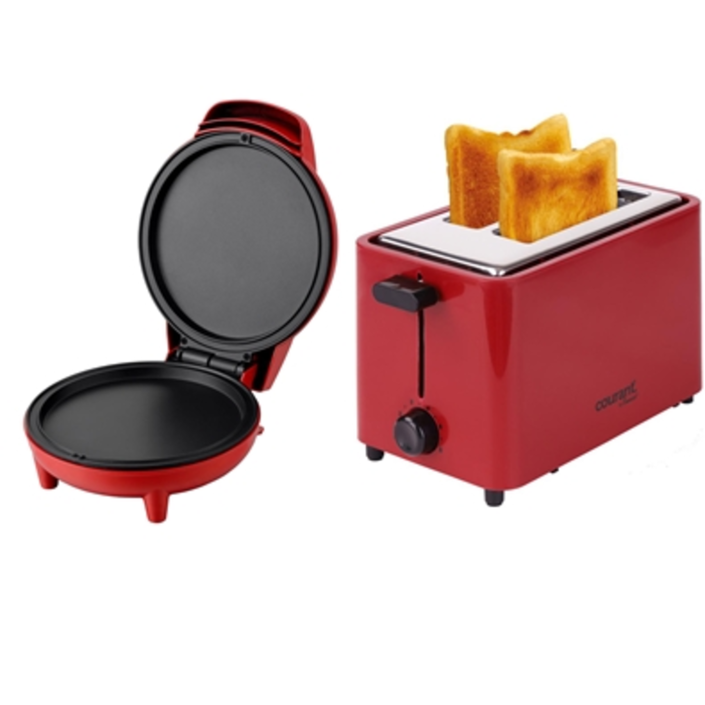 COURANT 7" GRIDDLE+CTP2152 TOASTER - RED, RED