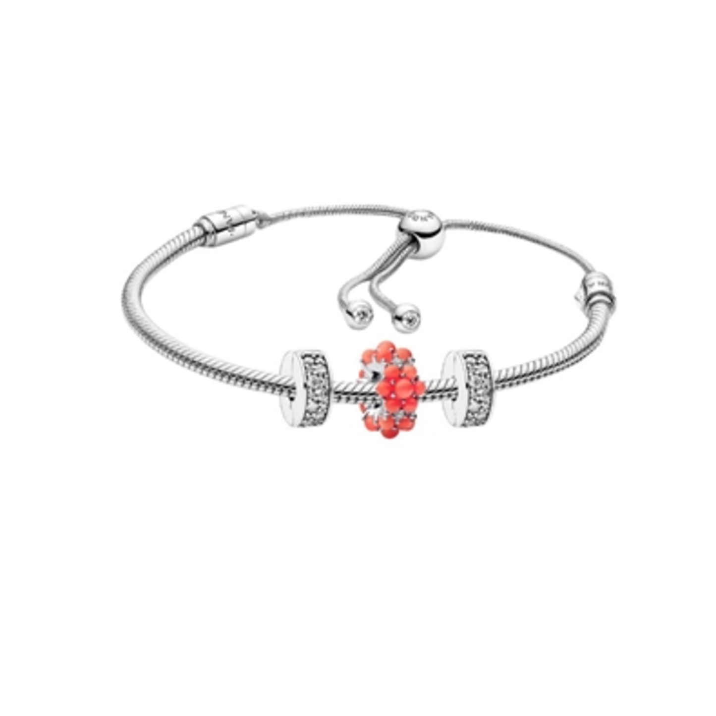 CORAL CLUSTERS BRACELET SET, 7.1"