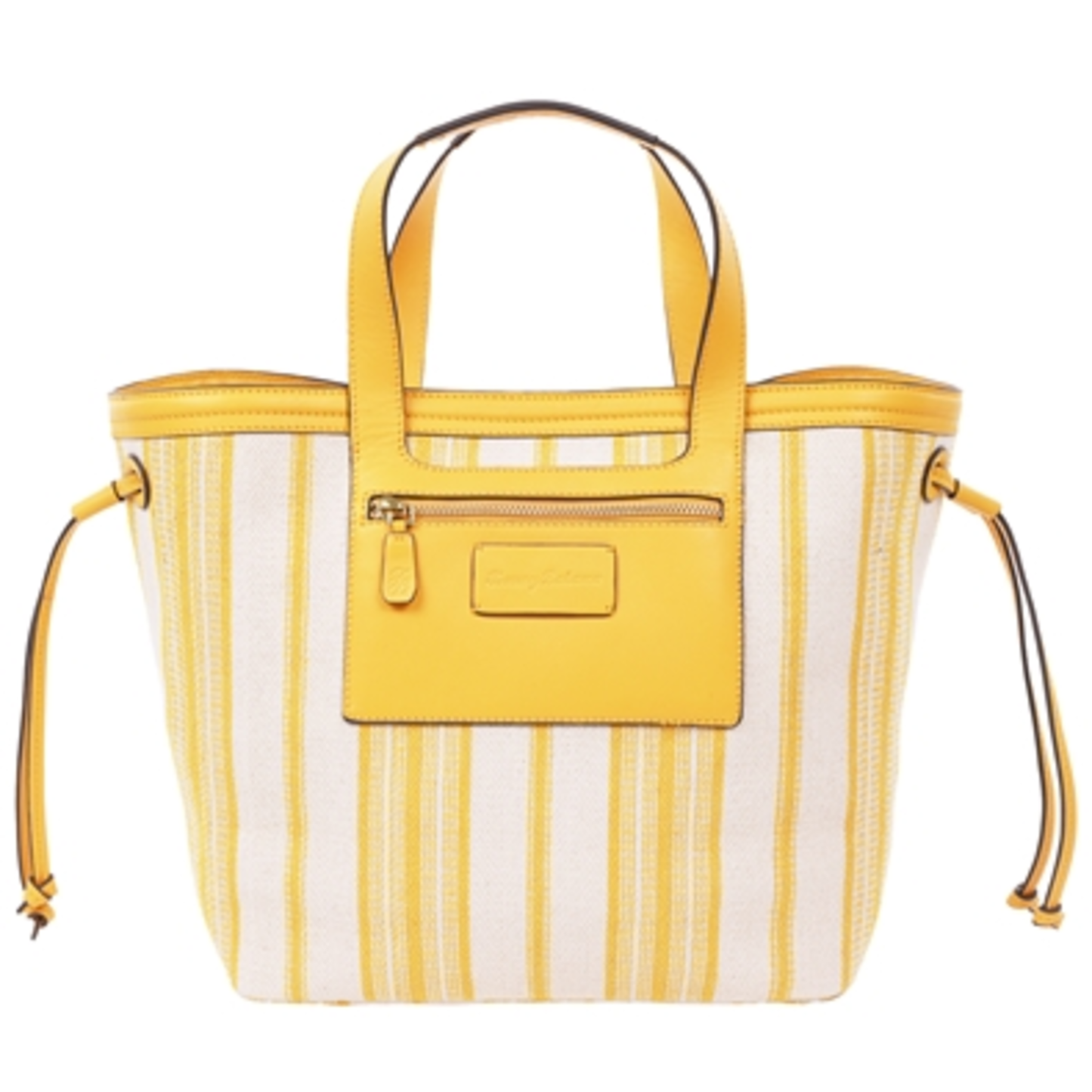 CANVAS STRIPE LARGE TOTE, YELLOW