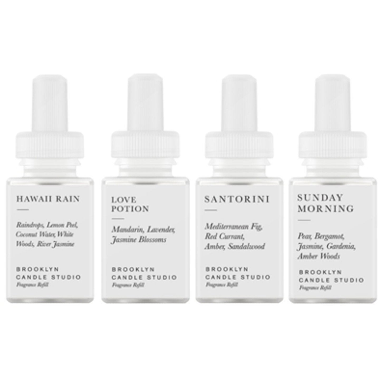 BROOKLYN CANDLE SCENT REFILL SET, WHITE, 4 PIECES