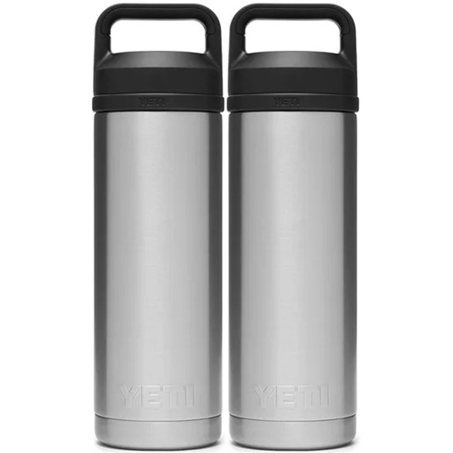 YETI RAMBLER 18 OZ. BOTTLE W/CHUG CAP - STAINLESS STEEL (2-PACK)