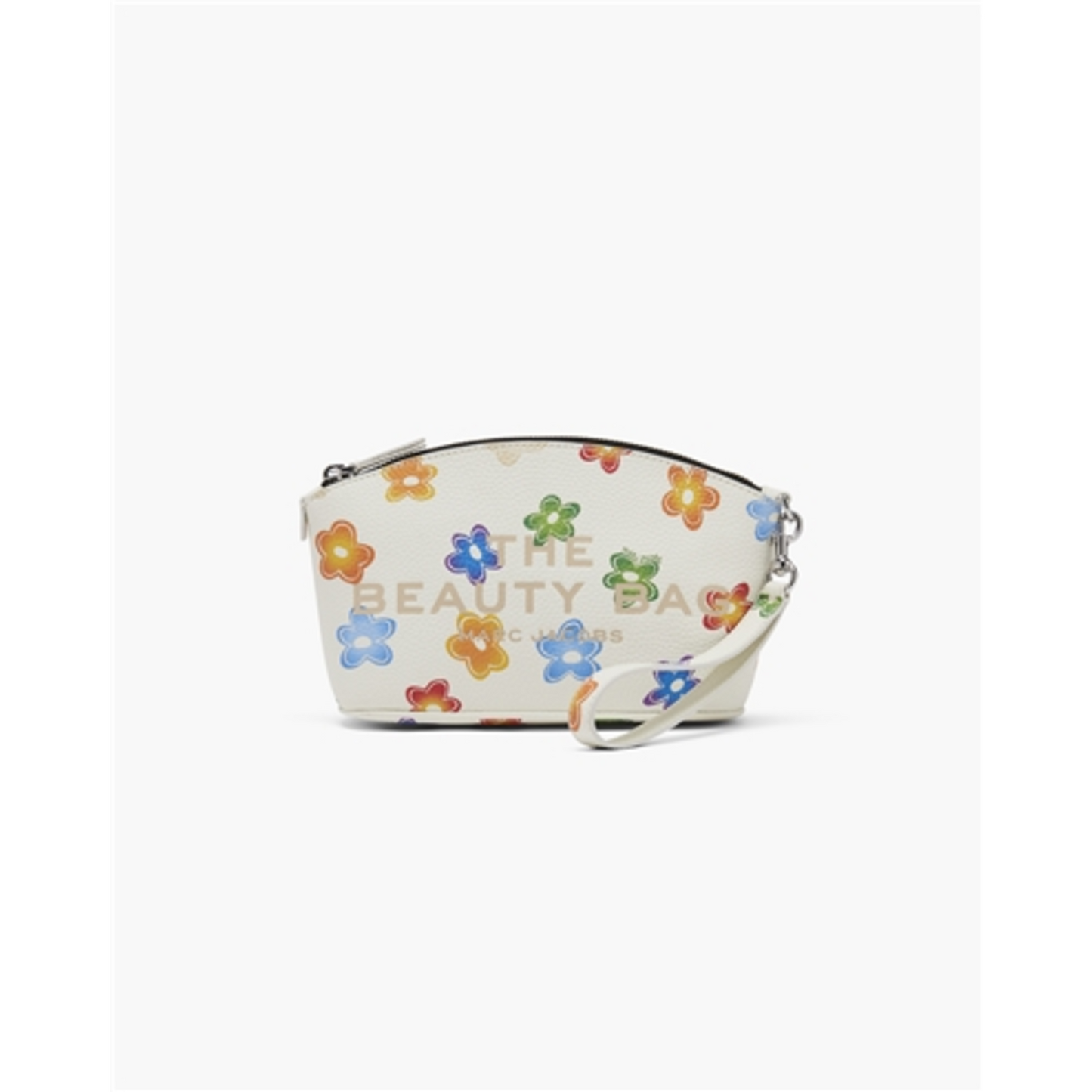 THE WILD DAISY LEATHER BEAUTY BAG, WHITE MULTI