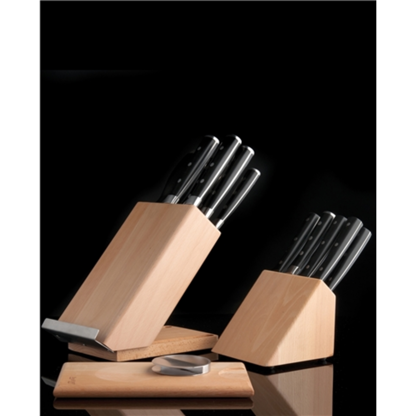 20PC FORGED CUT SET/ CUT BRD AND HERB CUTT, NATURAL/BLACK