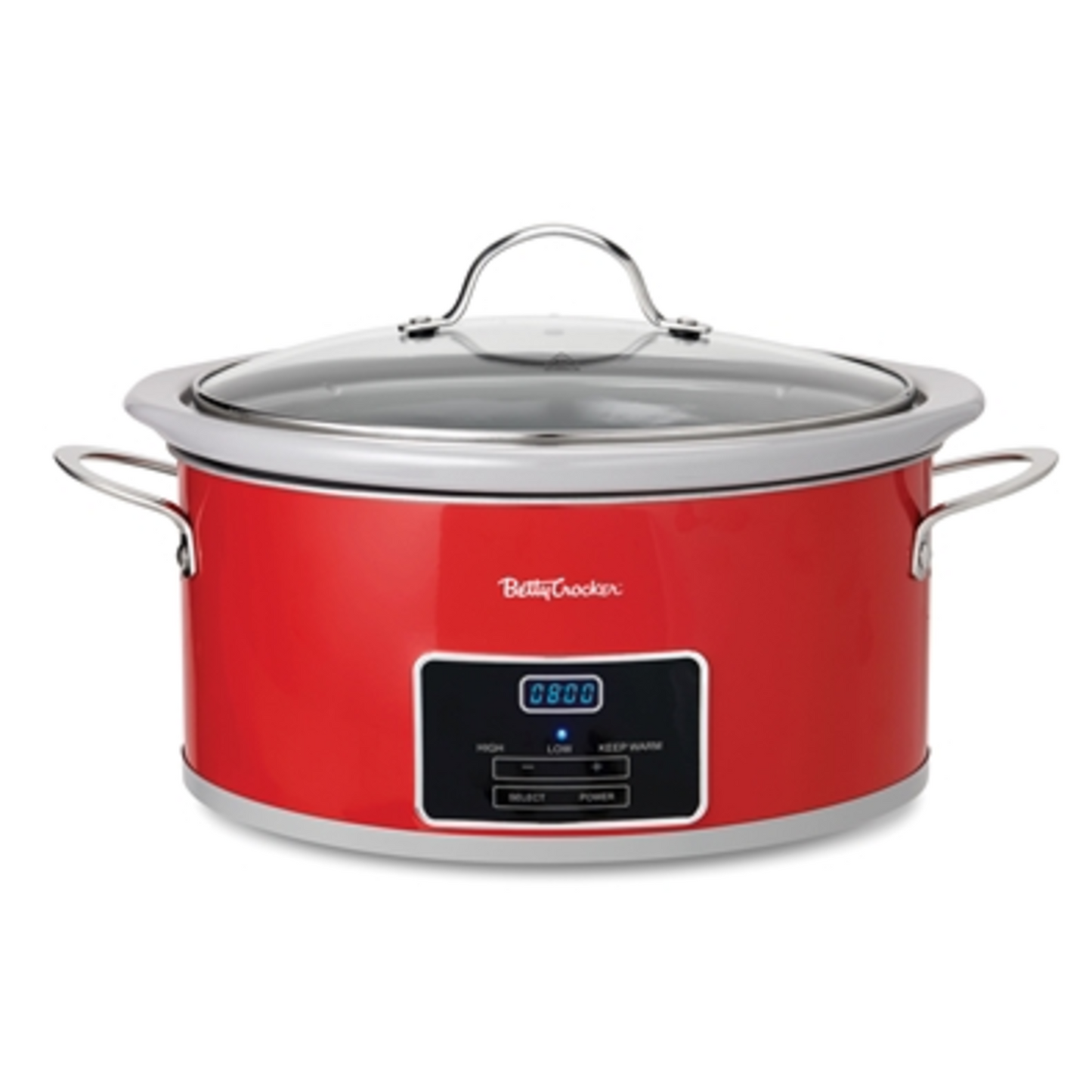 6-QUART OVAL DIGITAL SLOW COOKER, RED