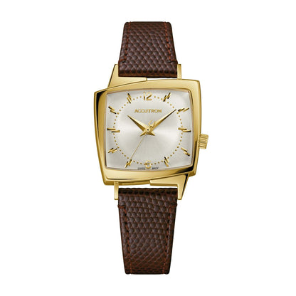 UNISEX LEGACY AUTOMATIC 521 BROWN LIZARD LEATHER STRAP WATCH SILVER DIAL