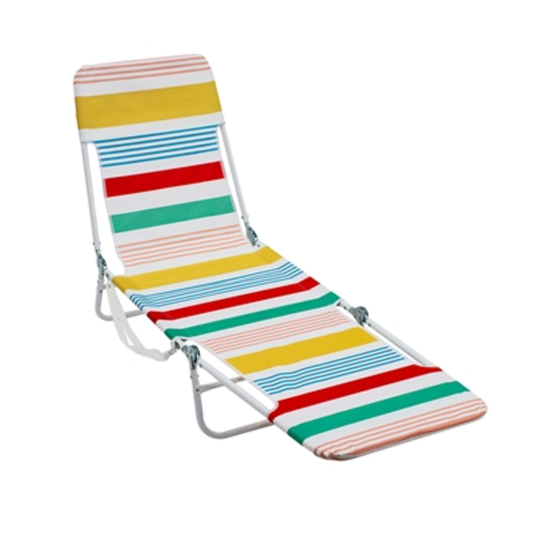 FOLDING BEACH LOUNGER, MULTI-STRIPED