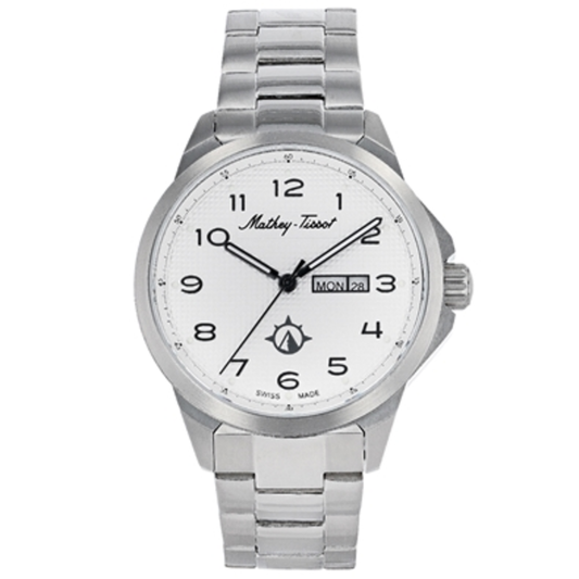 EXCALIBUR DATE WATCH, SILVER, STANDARD