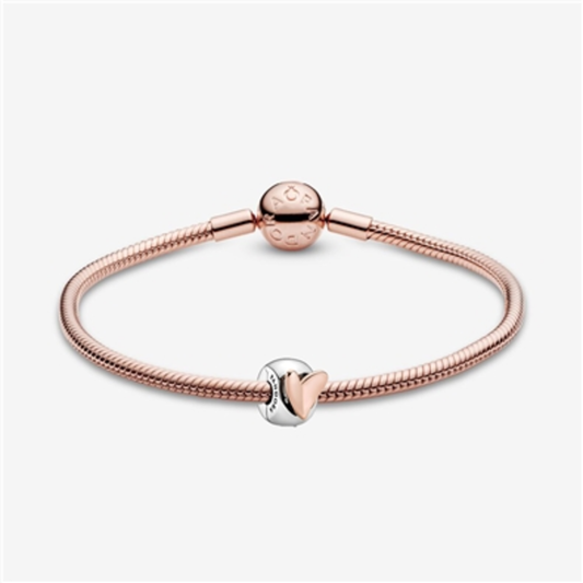 FLOATING HEART  BRACELET, ROSE GOLD, 7.5"