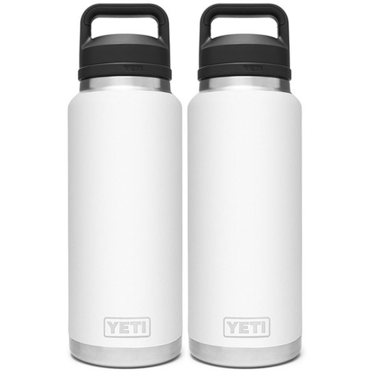 YETI RAMBLER 36 OZ. BOTTLE W/CHUG CAP - WHITE (2-PACK)