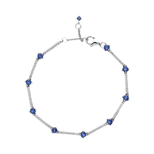 SPARKLING PAVÉ BARS BRACELET, BLUE, 20
