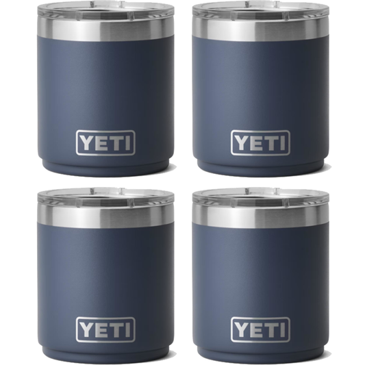 YETI RAMBLER 10 OZ. STACKABLE LOWBALL WITH MAGSLIDER LID - NAVY (4-PACK)