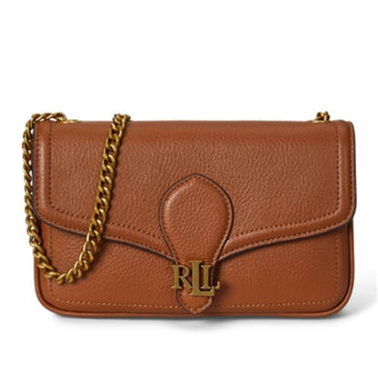 PEBBLED LEATHER BRADLEY CROSSBODY WALLET, BROWN