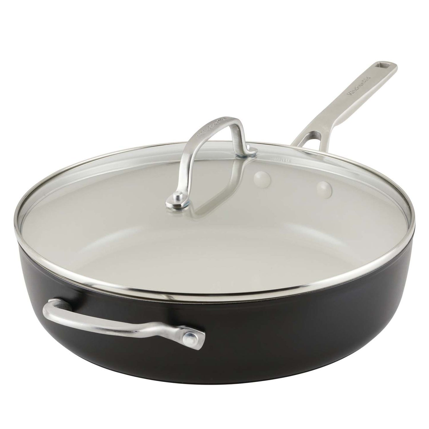 5QT HARD ANODIZED CERAMIC SAUTE PAN W/ LID BLACK