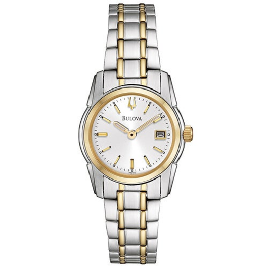 LADIES' CLASSIC TWO-TONE STAINLESS STEEL WATCH, SILVER DIAL