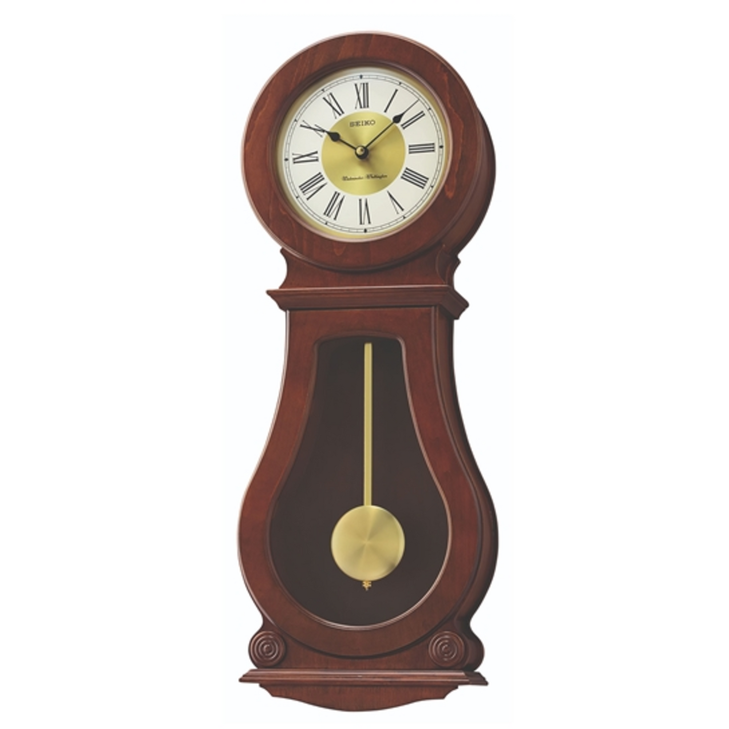 CIRCULAR  AND  CLASSIC CLOCK W PENDULUM  AND  CH, BROWN