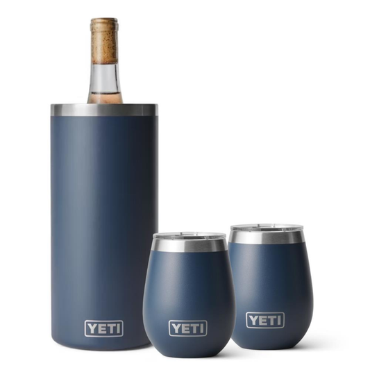 YETI RAMBLER WINE CHILLER & WINE TUMBLER SET - NAVY