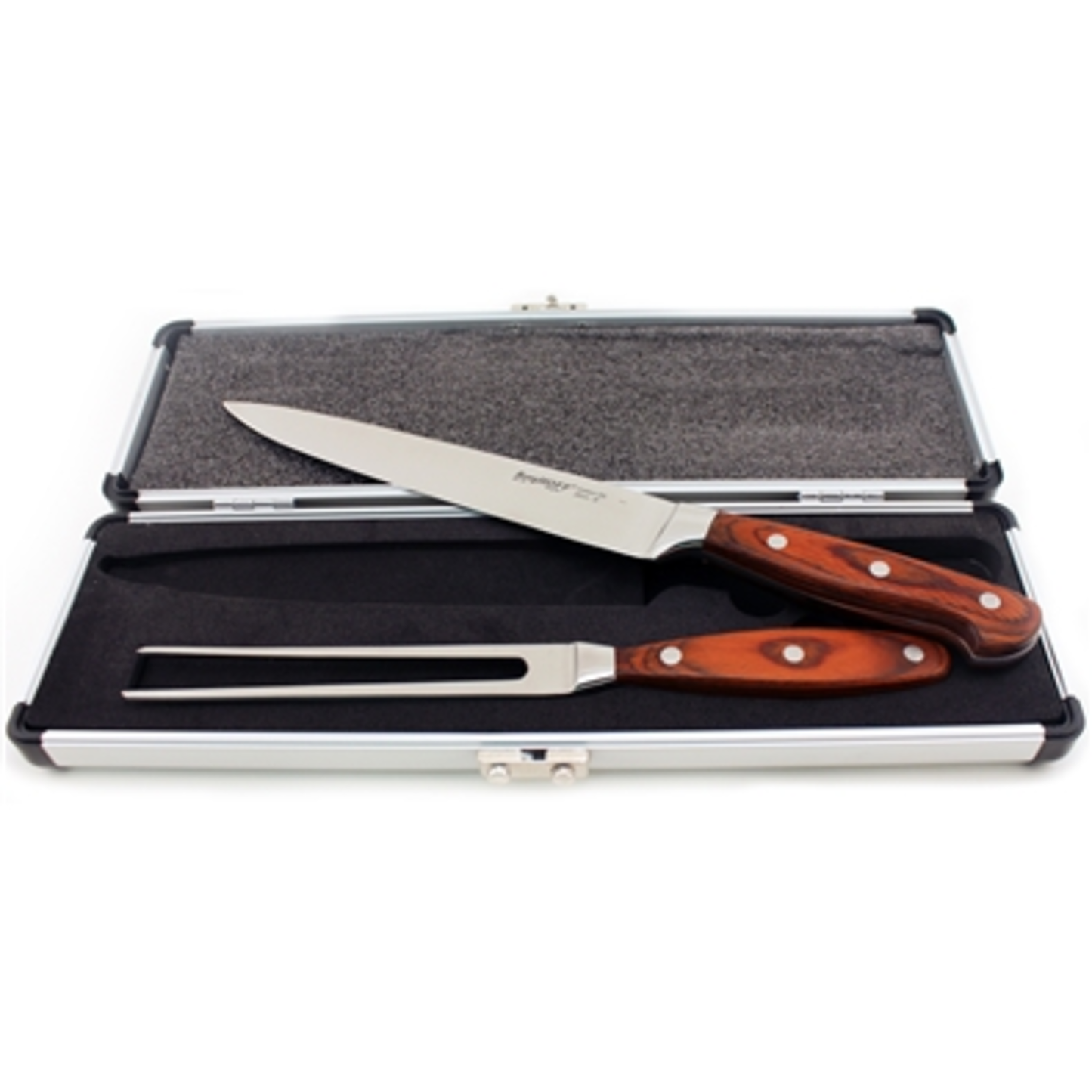PAKKA WOOD 3PC SS CARVING SET WITH WOOD, PAKKA WOOD
