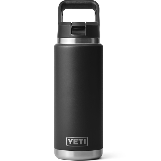 YETI RAMBLER 26 OZ. BOTTLE W/STRAW CAP - BLACK