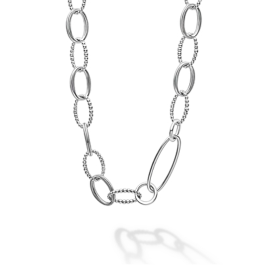 STERLING SILVER LINK NECKLACE, 20"