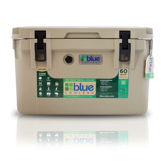 60Q ICE VAULT OCEAN BOUND PLASTIC COOLER, TAN, 60Q