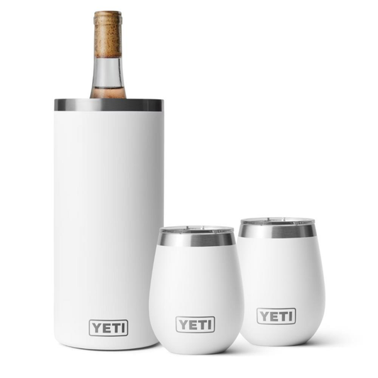 YETI RAMBLER WINE CHILLER & WINE TUMBLER SET - WHITE