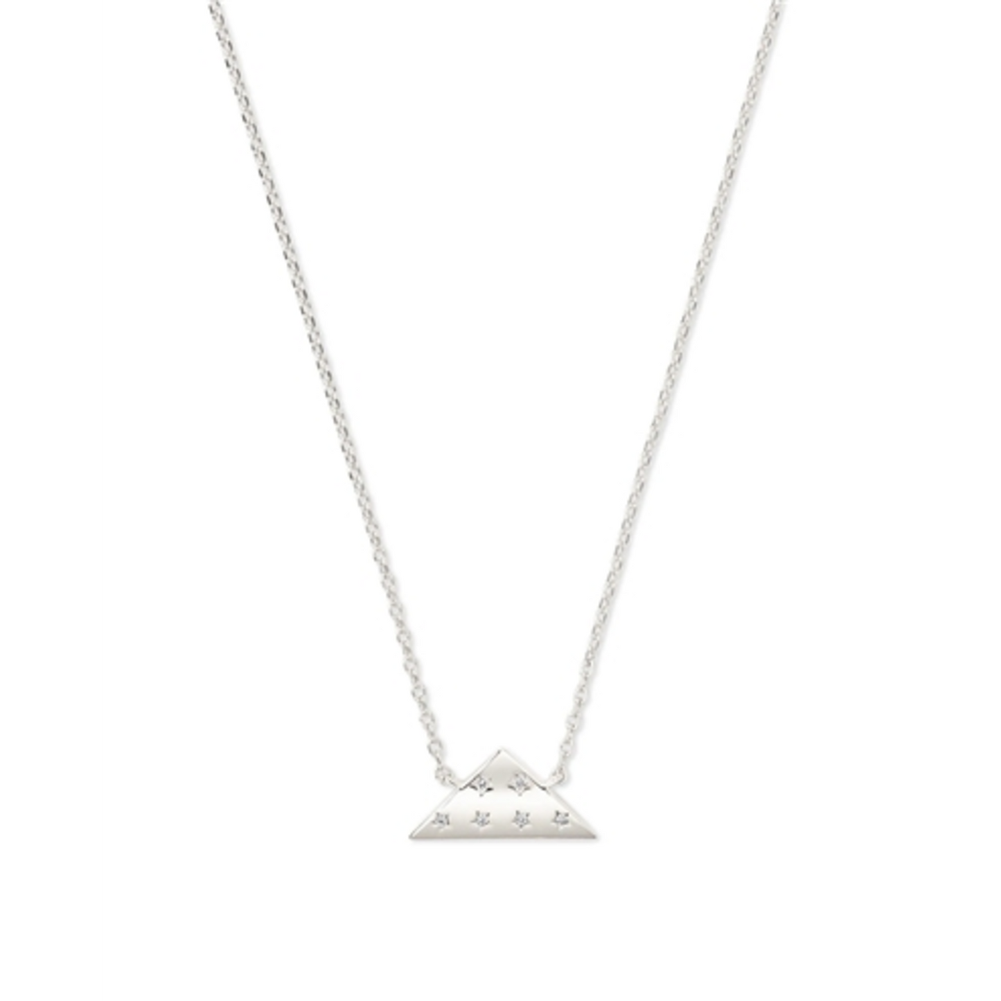 FOLDS OF HONOR PENDANT NECKLACE, SILVER WHITE CZ