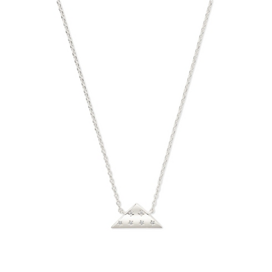 FOLDS OF HONOR PENDANT NECKLACE, SILVER WHITE CZ