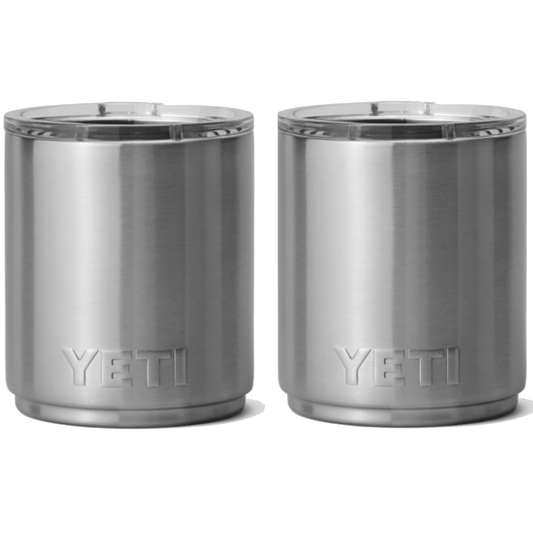 YETI RAMBLER 10 OZ. STACKABLE LOWBALL WITH MAGSLIDER LID - STAINLESS STEEL (2-PACK)