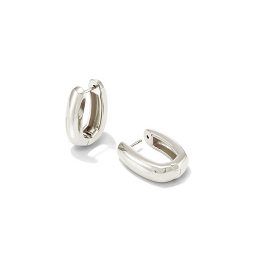 ELLEN WIDE HUGGIE EARRINGS, STERLING SILVER