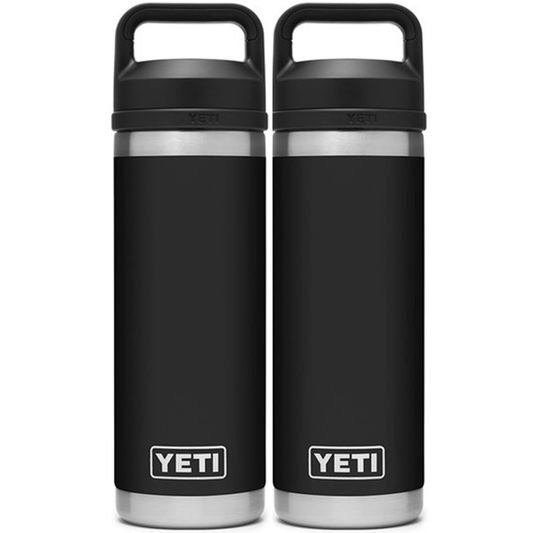 YETI RAMBLER 18 OZ. BOTTLE W/CHUG CAP - BLACK (2-PACK)