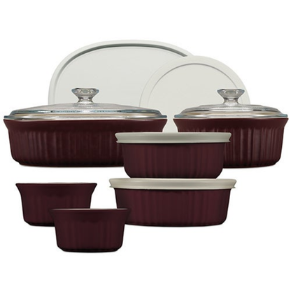 FRENCH COLORS 12PC BAKEWARE SET CABERNET