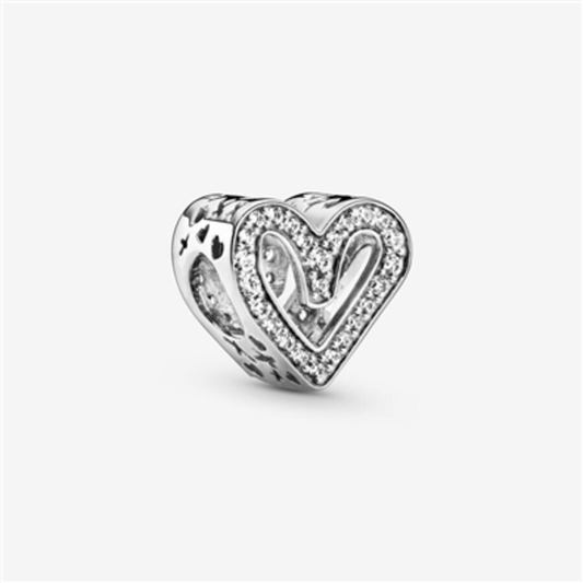 HEART CHARM WITH CUBIC ZIRCONIA