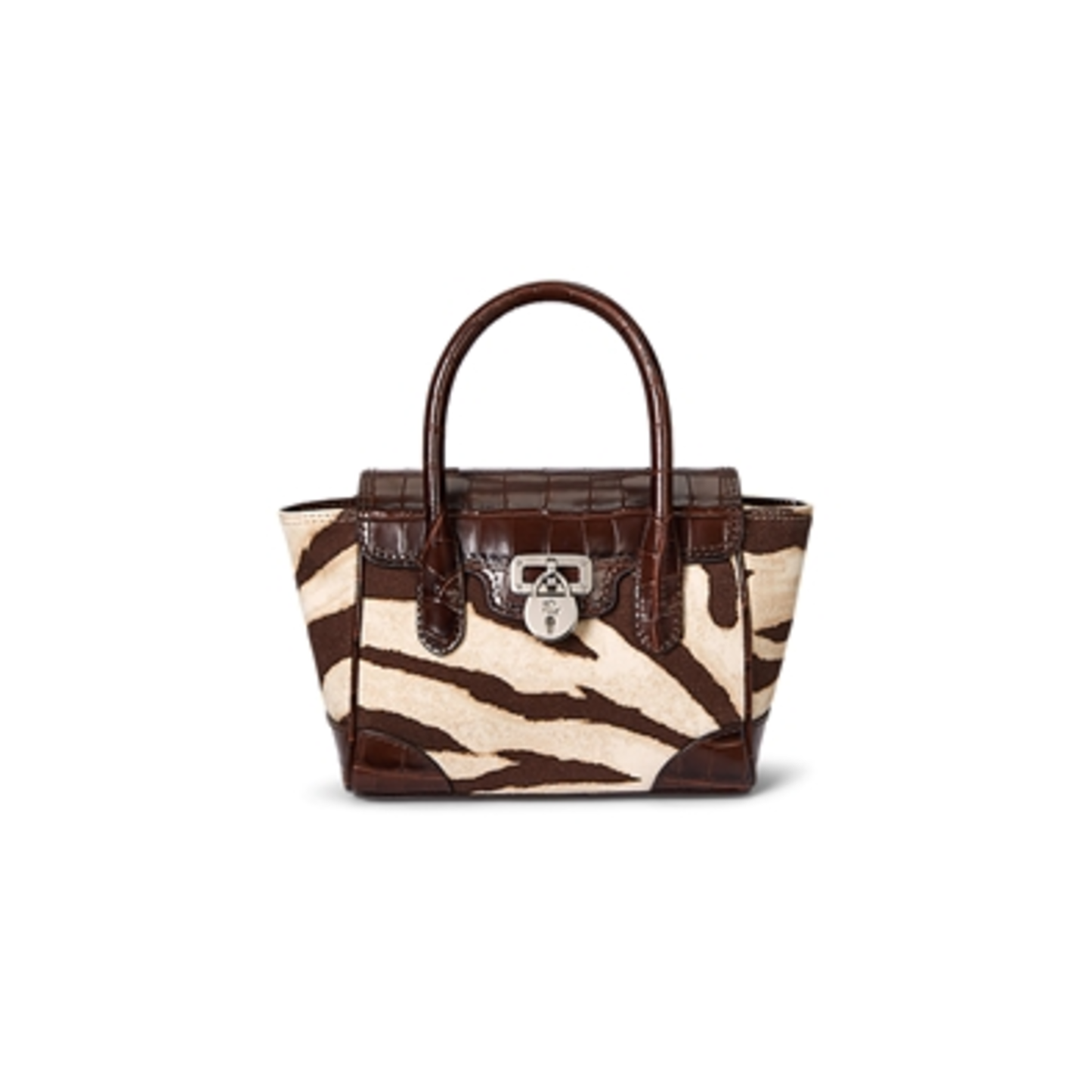 ZEBRA-PRINT CANVAS SMALL TANNER SATCHEL, ZEBRA/DARK HICKORY