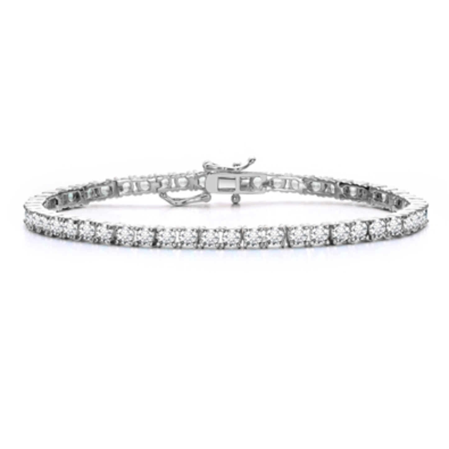 CZ CLASSIC TENNIS BRACELET, CLEAR, 7"