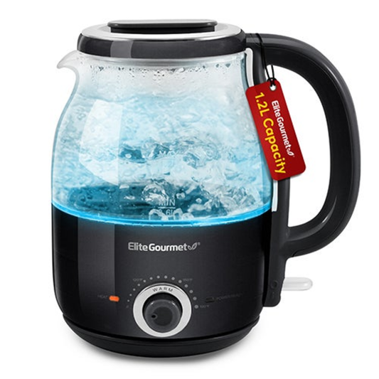 1.2L ELECTRIC BPA-FREE GLASS KETTLE BLACK