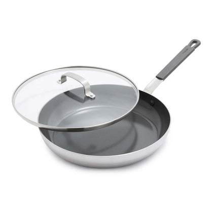 STAINLESS STEEL PFAS-FREE NONSTICK 12" FRY PAN W/ LID