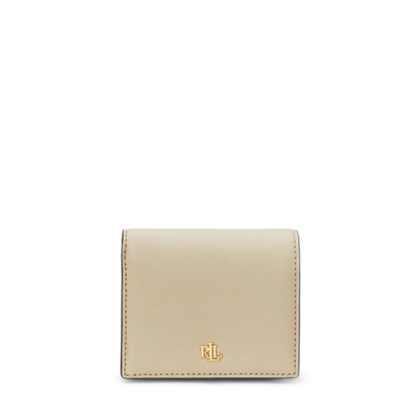 CROSSHATCH LEATHER COMPACT WALLET, BIRCH TAN