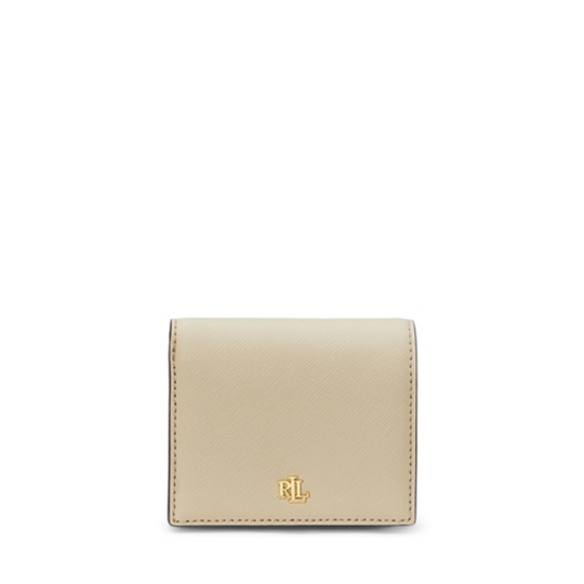 CROSSHATCH LEATHER COMPACT WALLET, BIRCH TAN