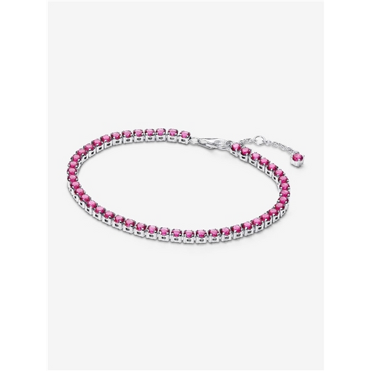 SPARKLING PINK TENNIS BRACELET, 7.1"