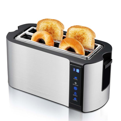 4 SLICE DIGITAL LONG SLOT TOASTER W/ TOUCHSCREEN BLACK/STAINLESS