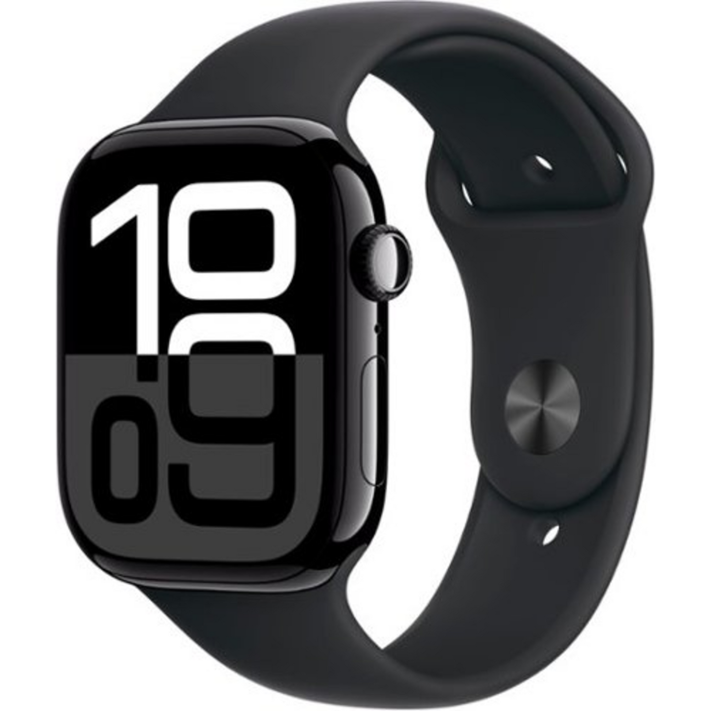 APPLE WATCH SERIES 10 (GPS) 46MM ALUMINUM CASE WITH BLACK SPORT BAND - S/M - JET BLACK - (2024)