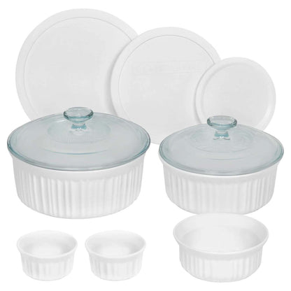 FRENCH WHITE 10PC CERAMIC ROUND BAKEWARE SET