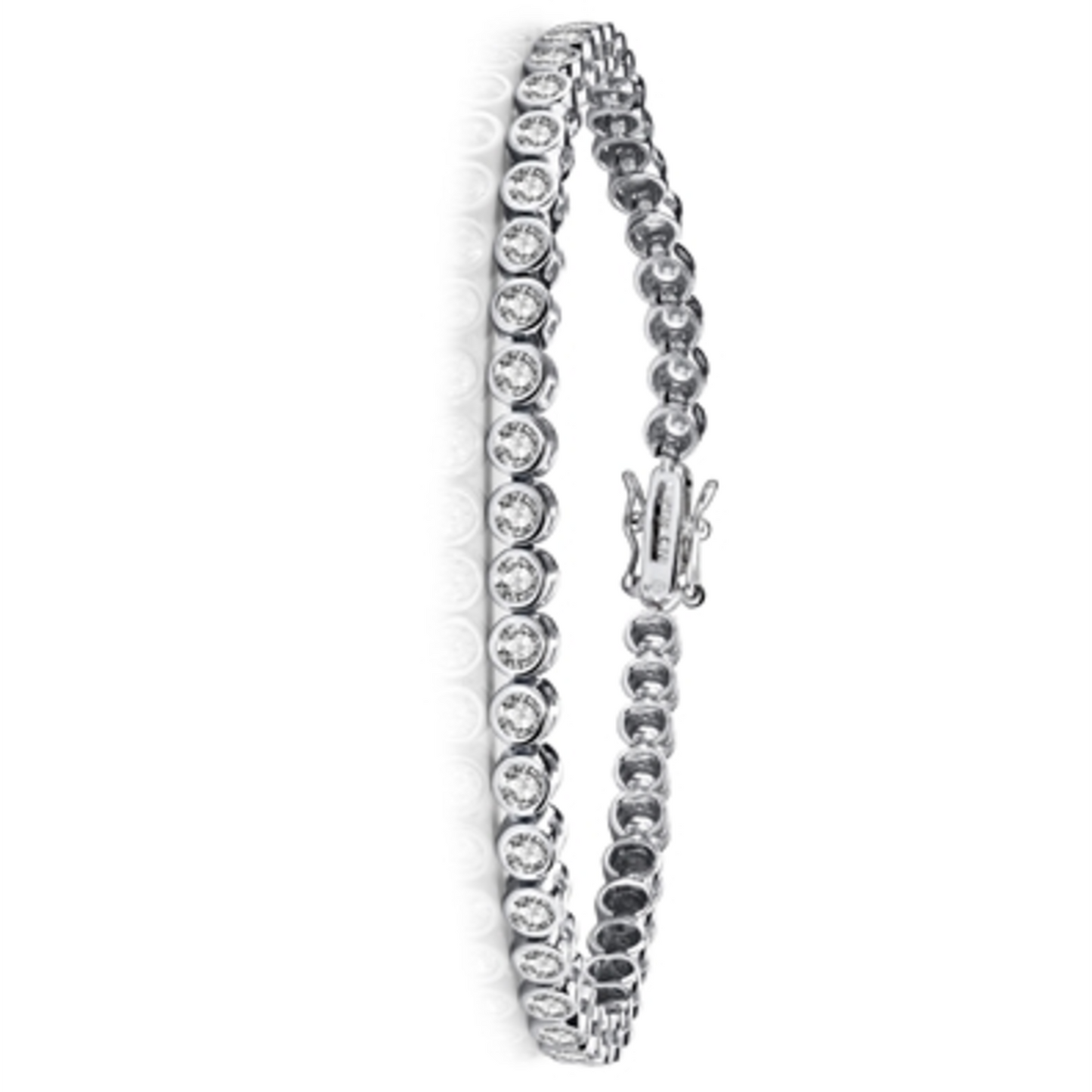 CZ RHODIUM CLASSIC TENNIS BRACELET, GOLD, 7"