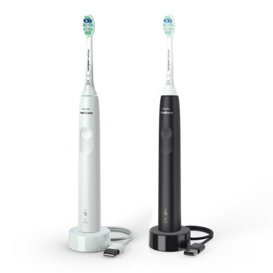 SONICARE FOR TWO 4100 POWER TOOTHBRUSHES BLACK/WHITE