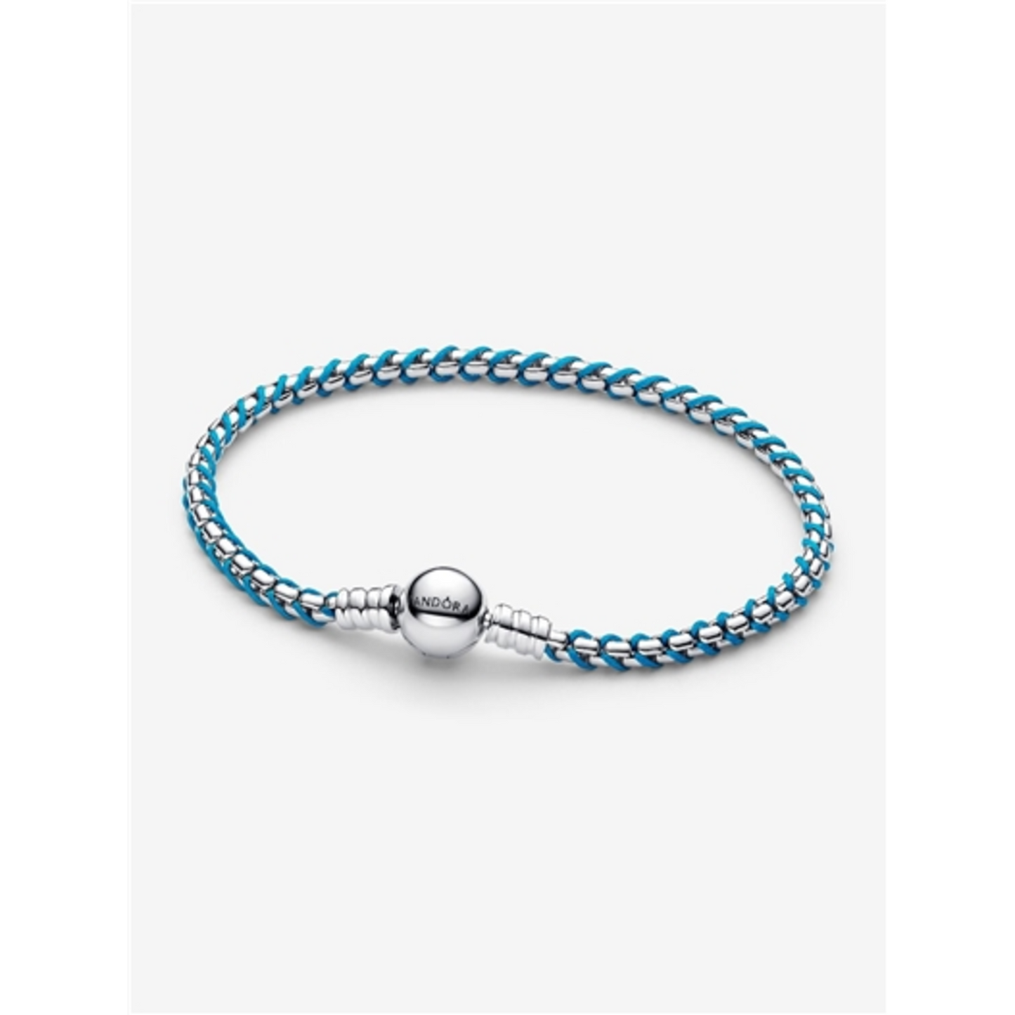 BLUE CORD BOX CHAIN BRACELET, 7.5"