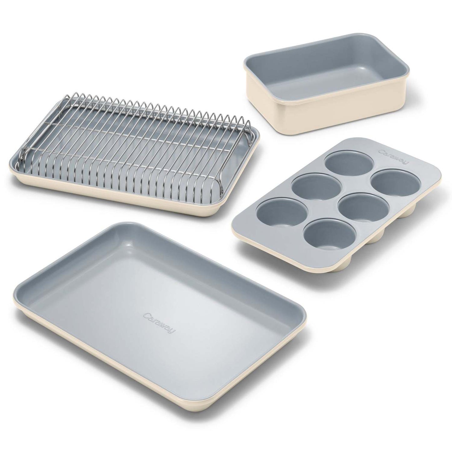 MINI BAKEWARE SET W/ STORAGE ORGANIZER CREAM