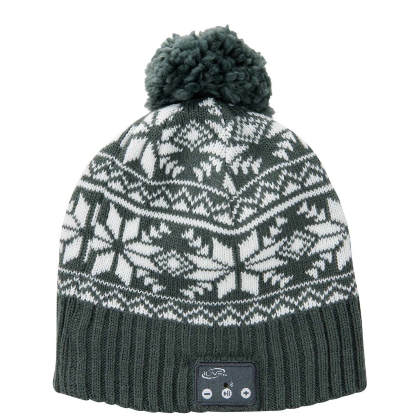 BLUETOOTH WIRELESS MUSIC BEANIE  W/ BUILT-IN SPEAKERS AND MIC GRAY