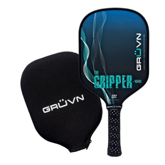 THE GRIPPER-16HD PICKLEBALL PADDLE, AQUA WHITE SPIRAL, 16.2"